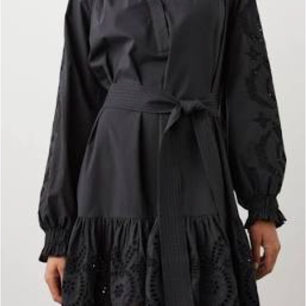 Rails Black Tiered Mini Dress with Bishop Sleeves - Picture 5 of 5